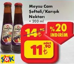 MEYSU CAM ŞEFTALİ/KARIŞIK NEKTARI 200 ML
